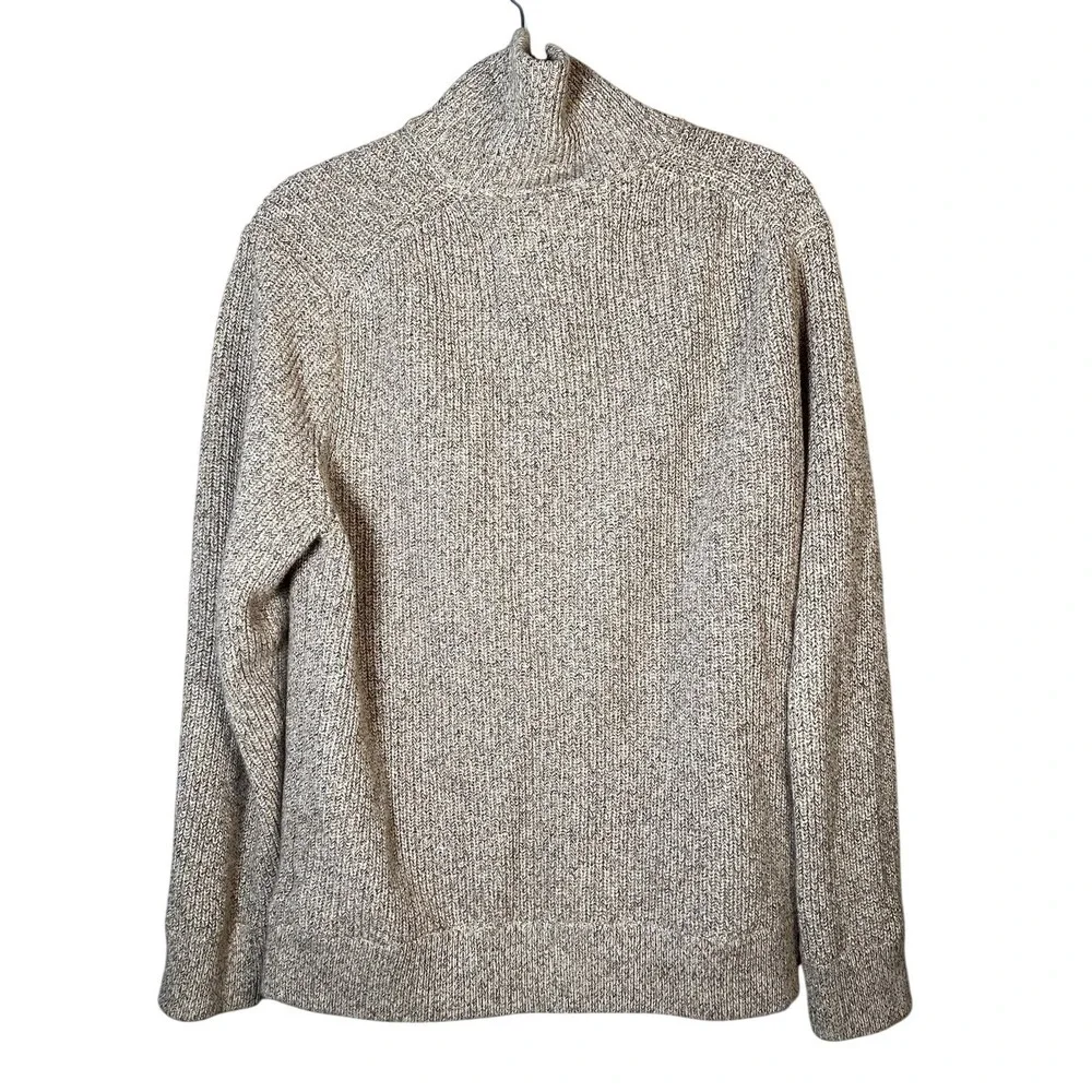 J.Crew Cotton Cardigan Mens L Oatmeal Marled Knit Button Front‎